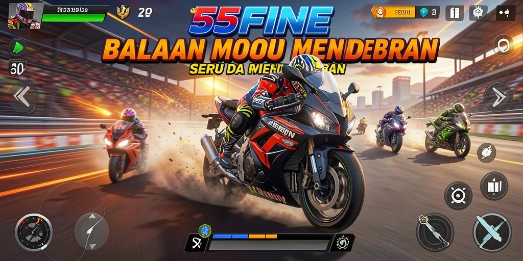 Gameplay mendebarkan dalam balapan motor yang penuh aksi.