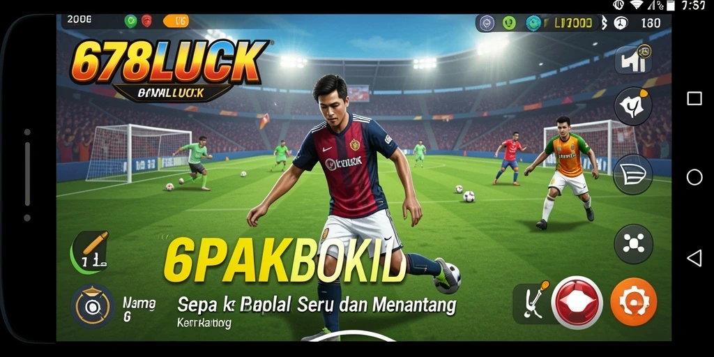 Screenshot gameplay 678LUCK menampilkan aksi seru dalam sepak bola.