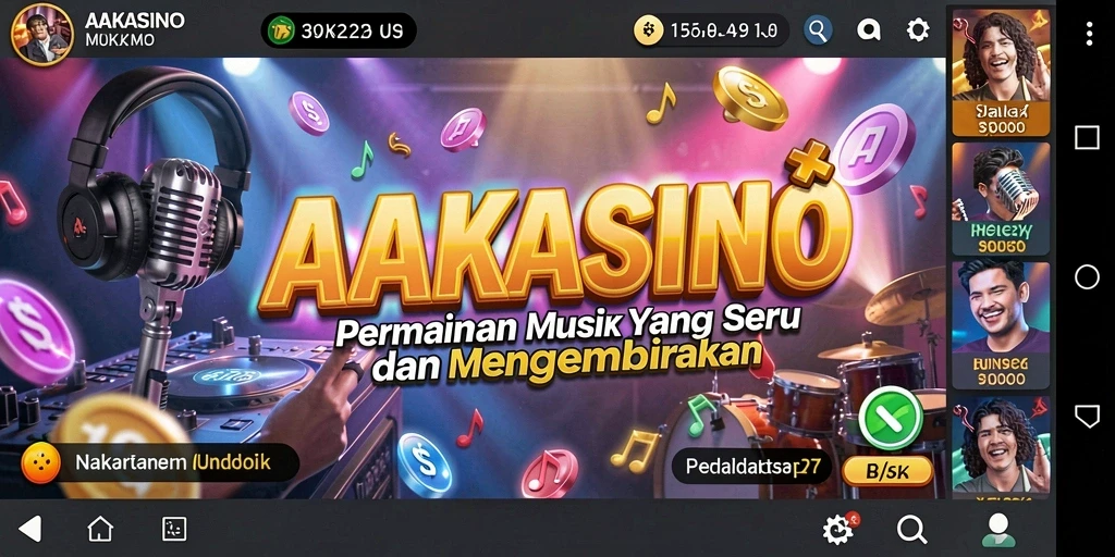 Screenshot AAKASINO menampilkan gameplay musik yang interaktif dan menghibur.