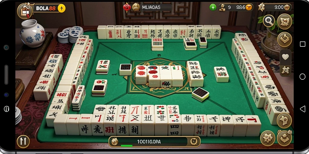 Screenshot utama BOLA88 menampilkan gameplay Mahjong yang menarik.