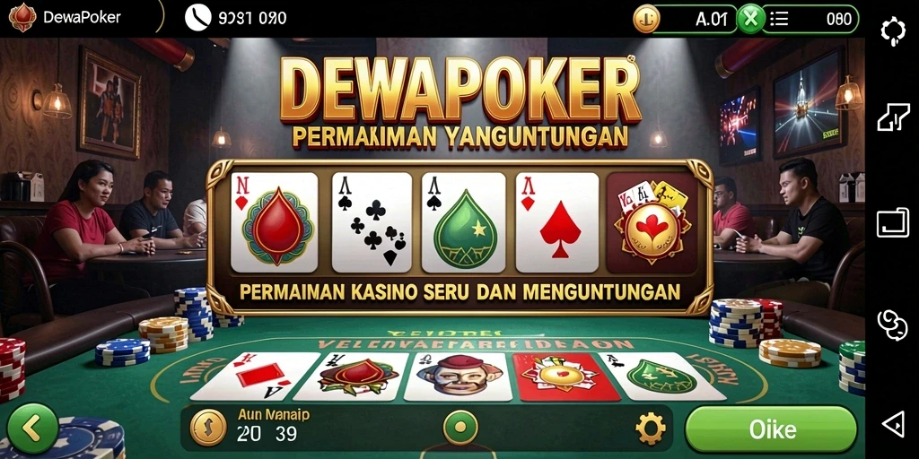 Tampilan gameplay seru di DEWAPOKER dengan grafis menarik.