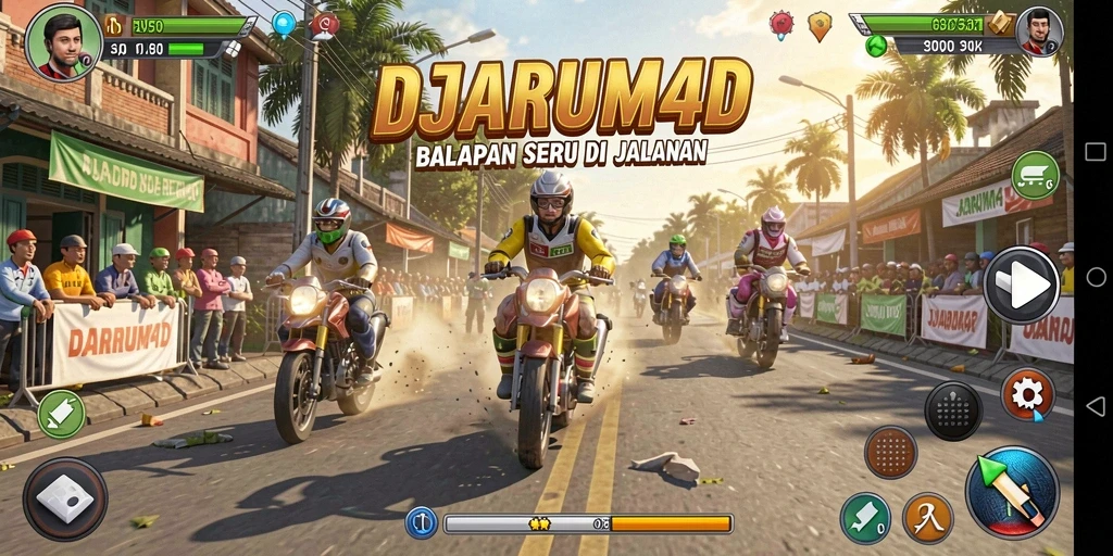 Tampilan gameplay <strong>DJARUM4D</strong> yang mendebarkan dengan berbagai kendaraan balap.