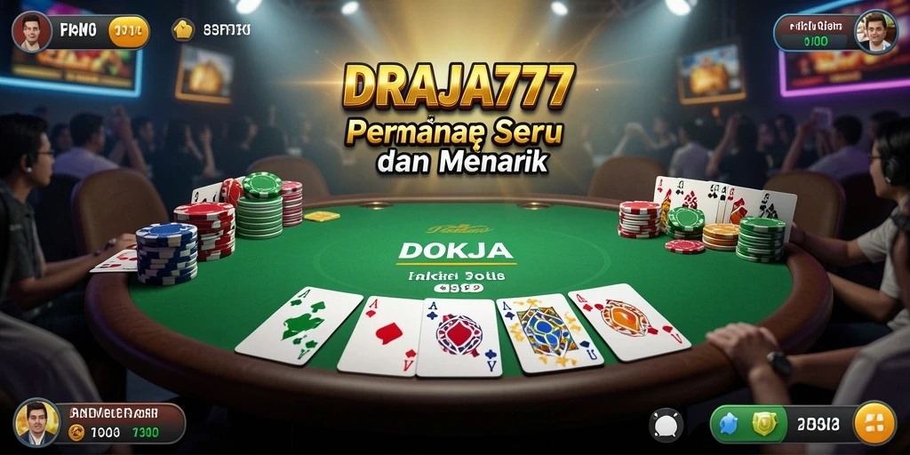 Tampilan gameplay poker di DRAJA777 yang menarik dan interaktif.