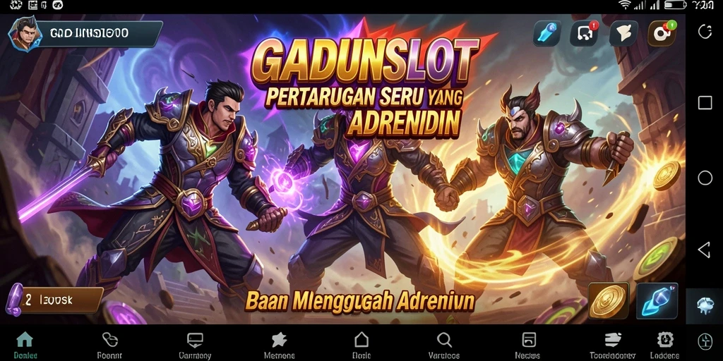 Tampilan seru pertarungan dalam GADUNSLOT yang mendebarkan.
