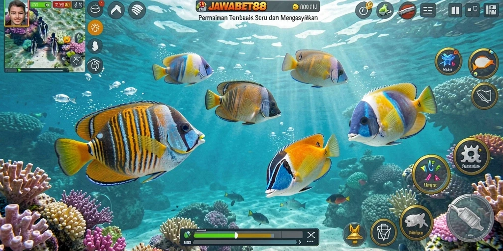 Screenshot gameplay JAWABET88 menampilkan aksi seru menembak ikan.