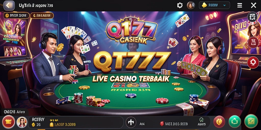 Gameplay seru Live Casino di QT777 dengan dealer langsung.