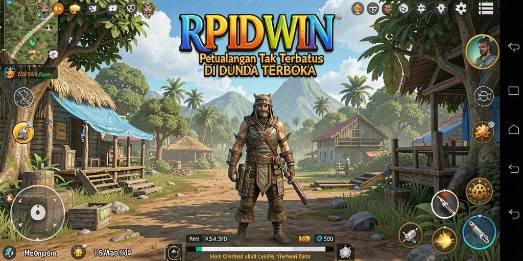 Screenshot gameplay RPIDWIN yang menampilkan petualangan seru di dunia terbuka.